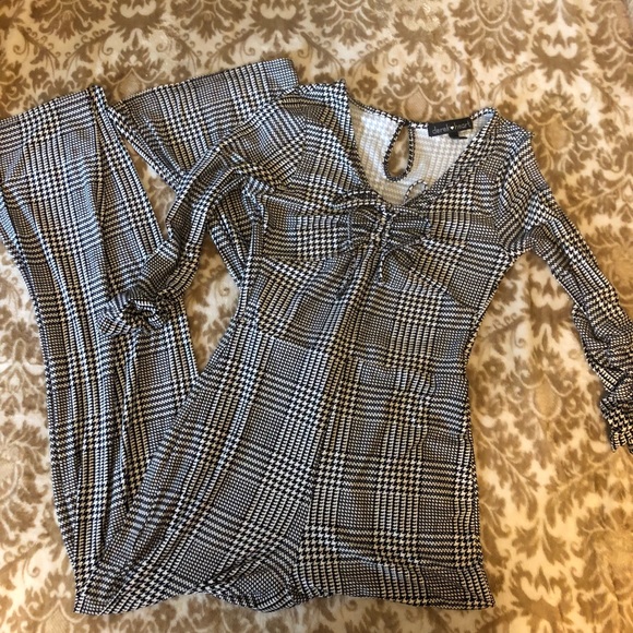 Other - Plaided Black White Jumpsuit